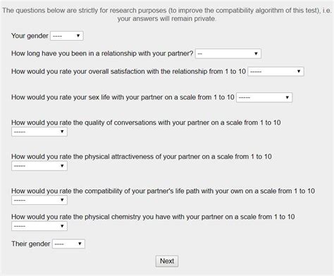 matchmaking compatibility test